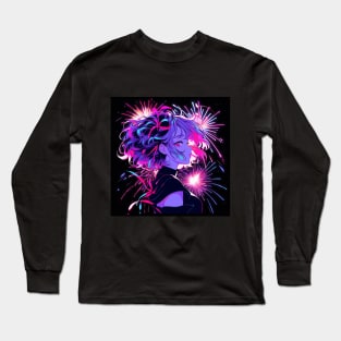 girl firework new year Long Sleeve T-Shirt